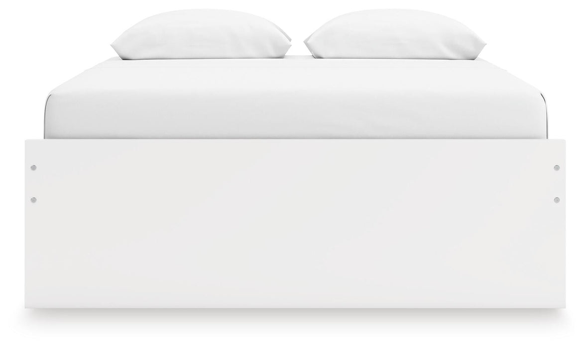 Signature Design White Queen Platform Bed with 1 Side Storage