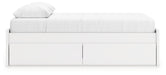 Signature Design White Queen Platform Bed with 1 Side Storage