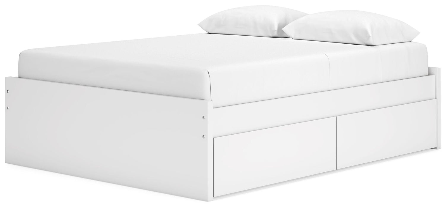 Signature Design White Queen Platform Bed with 2 Side Storage