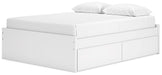 Signature Design White Queen Platform Bed with 2 Side Storage
