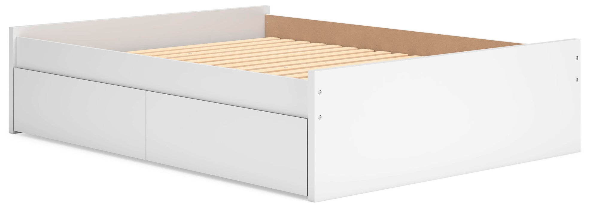 Signature Design White Queen Platform Bed with 2 Side Storage