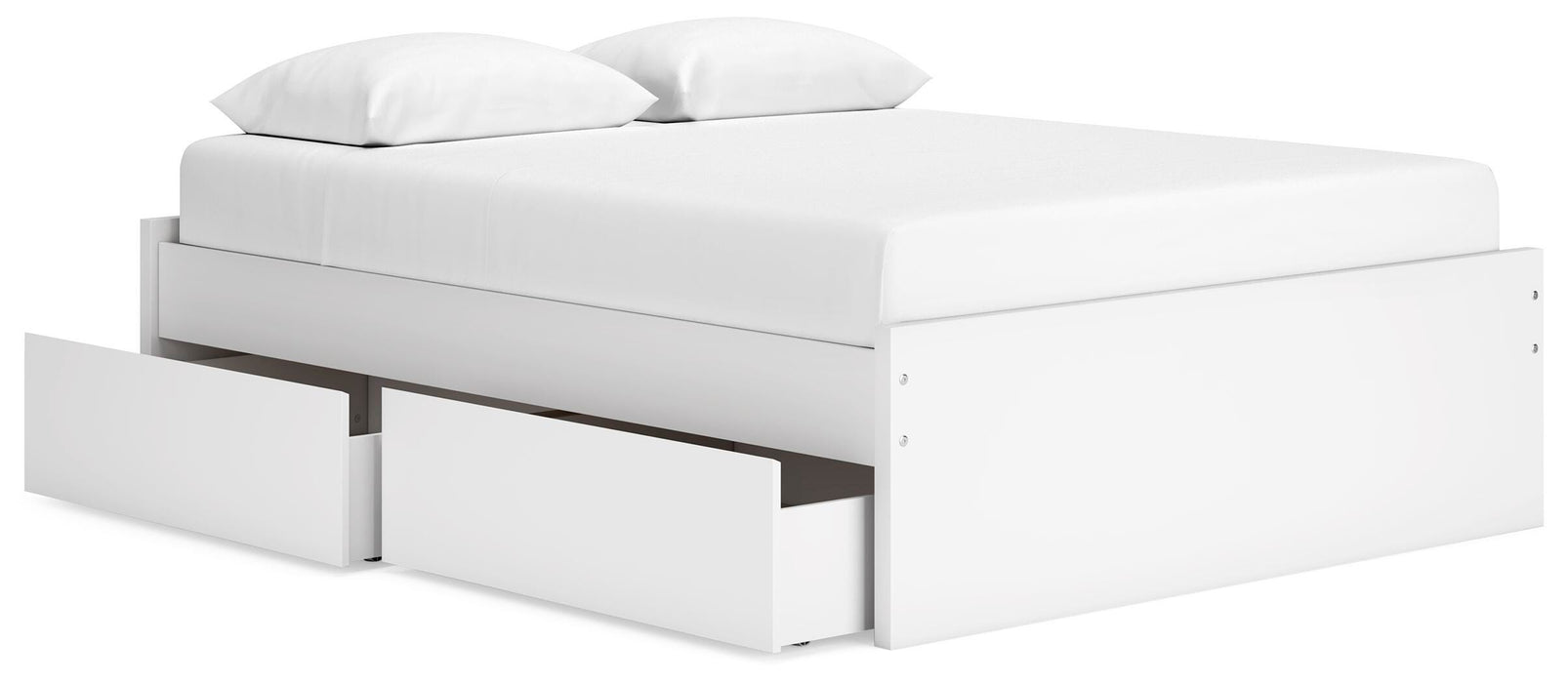 Signature Design White Queen Platform Bed with 2 Side Storage