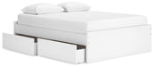 Signature Design White Queen Platform Bed with 2 Side Storage
