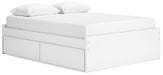 Signature Design White Queen Platform Bed with 2 Side Storage