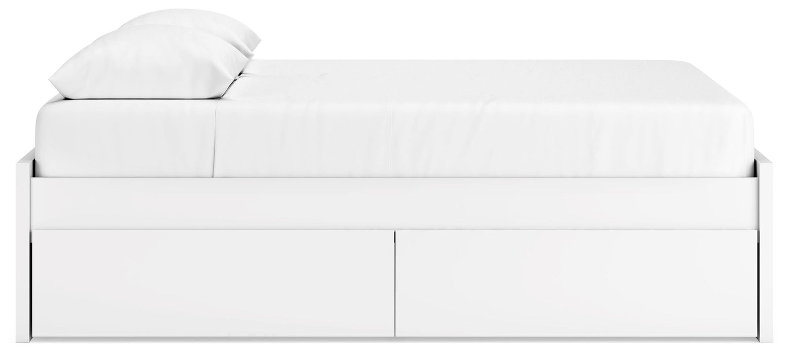 Signature Design White Queen Platform Bed with 2 Side Storage
