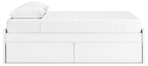 Signature Design White Queen Platform Bed with 2 Side Storage