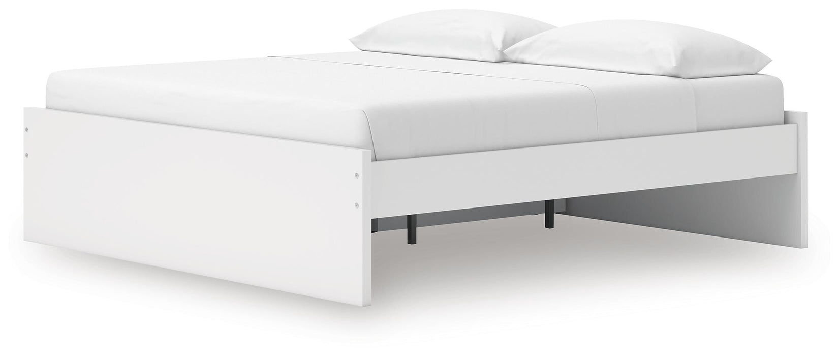 Signature Design White King Platform Bed with 1 Side Storage
