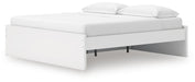 Signature Design White King Platform Bed with 1 Side Storage