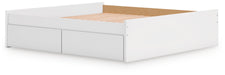 Signature Design White King Platform Bed with 1 Side Storage