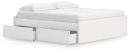Signature Design White King Platform Bed with 1 Side Storage