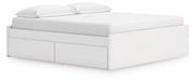 Signature Design White King Platform Bed with 1 Side Storage