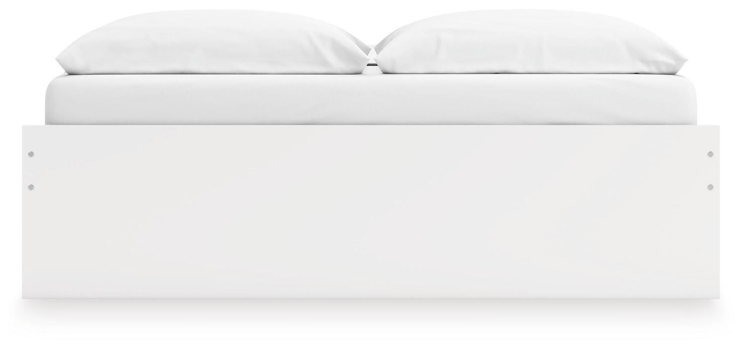 Signature Design White King Platform Bed with 1 Side Storage
