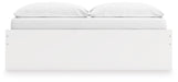 Signature Design White King Platform Bed with 1 Side Storage