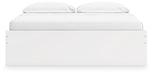 Signature Design White King Platform Bed with 1 Side Storage