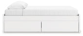 Signature Design White King Platform Bed with 1 Side Storage
