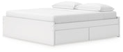Signature Design White King Platform Bed with 2 Side Storage