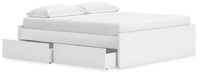 Signature Design White King Platform Bed with 2 Side Storage