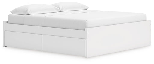 Signature Design White King Platform Bed with 2 Side Storage