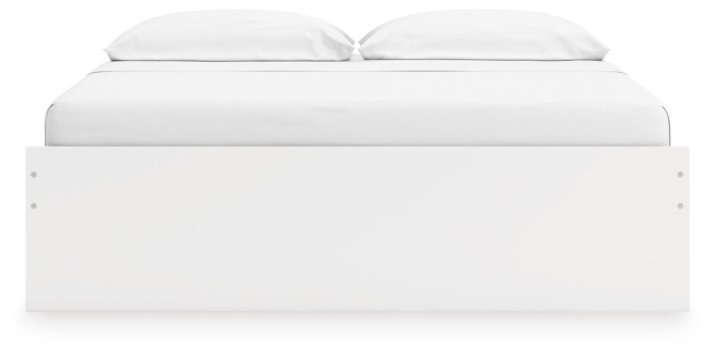 Signature Design White King Platform Bed with 2 Side Storage