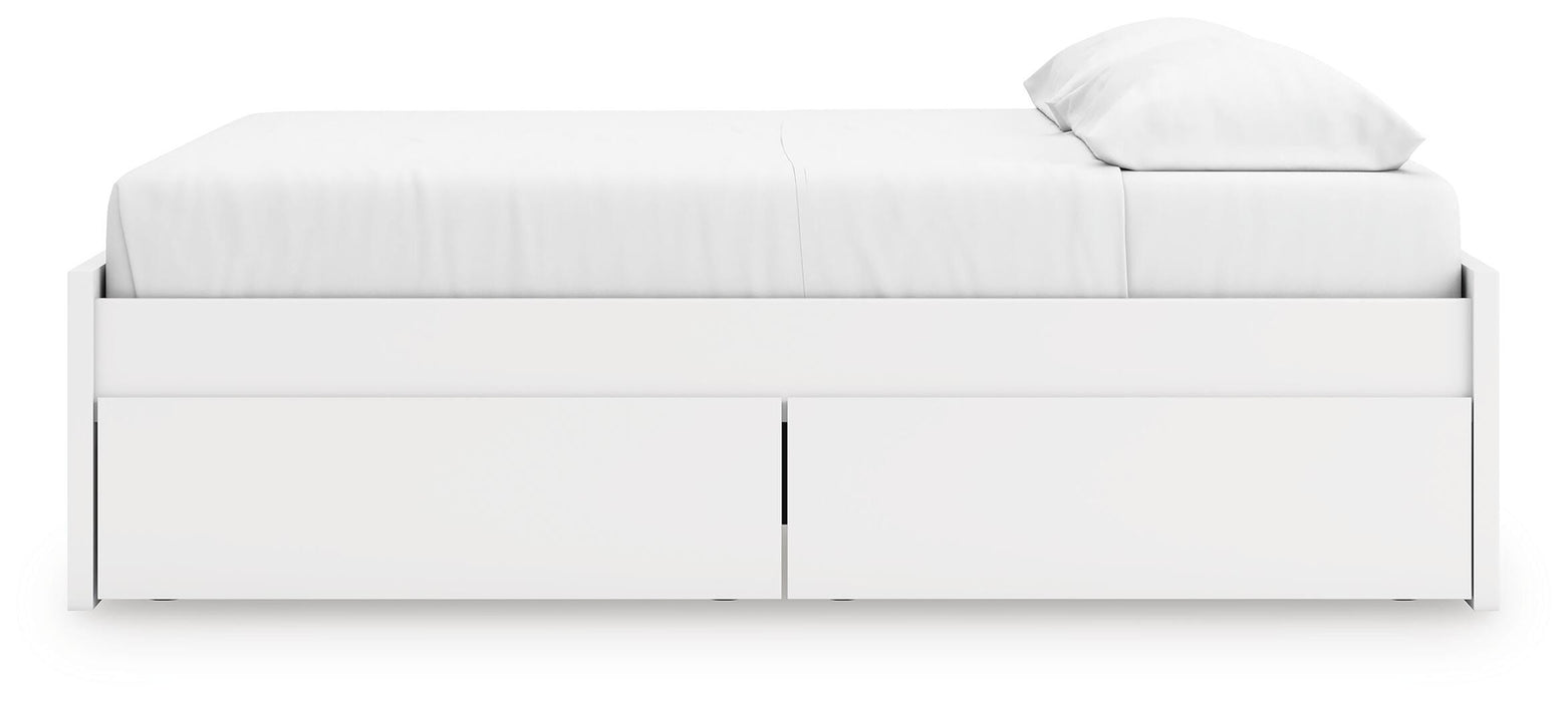 Signature Design White King Platform Bed with 2 Side Storage