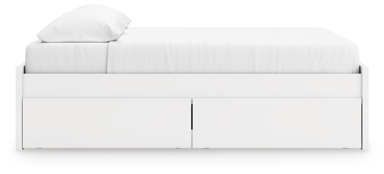 Signature Design White King Platform Bed with 2 Side Storage