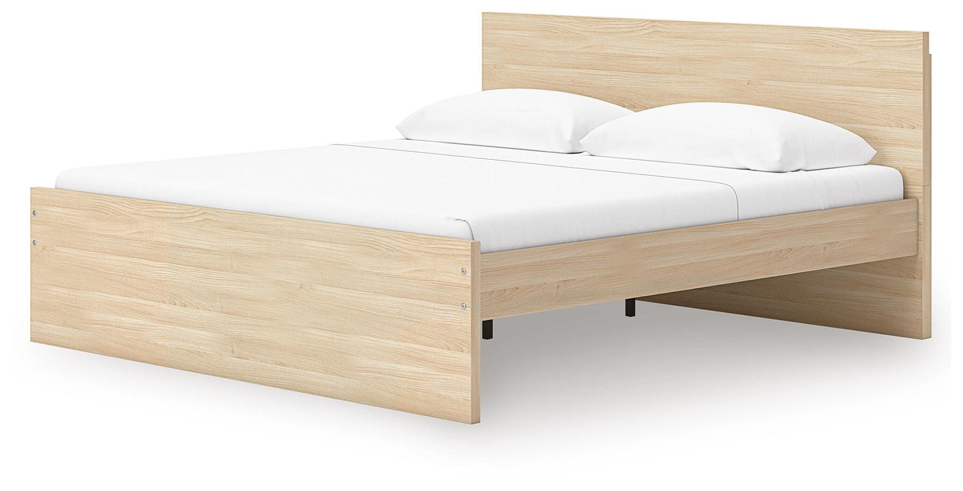 Signature Design Natural Queen Panel Platform Bed