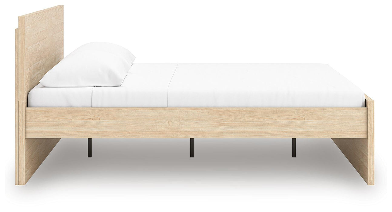 Signature Design Natural Queen Panel Platform Bed