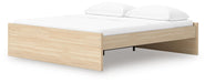 Signature Design Natural King Platform Bed with 1 Side Storage