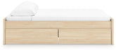 Signature Design Natural King Platform Bed with 1 Side Storage
