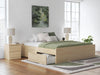 Signature Design Natural King Platform Bed with 1 Side Storage