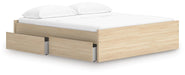 Signature Design Natural King Platform Bed with 2 Side Storage