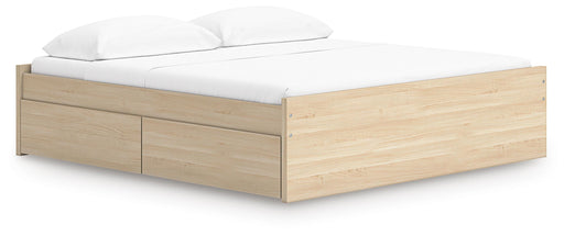 Signature Design Natural King Platform Bed with 2 Side Storage