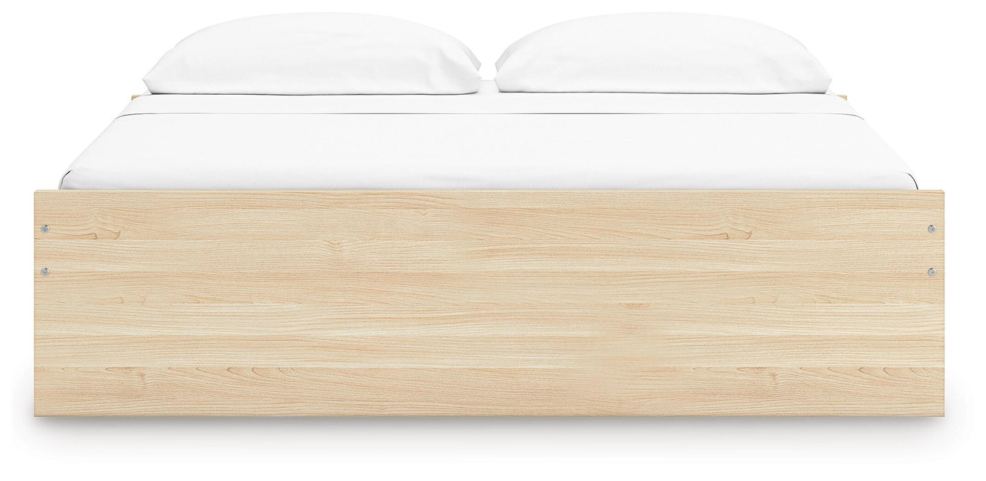Signature Design Natural King Platform Bed with 2 Side Storage