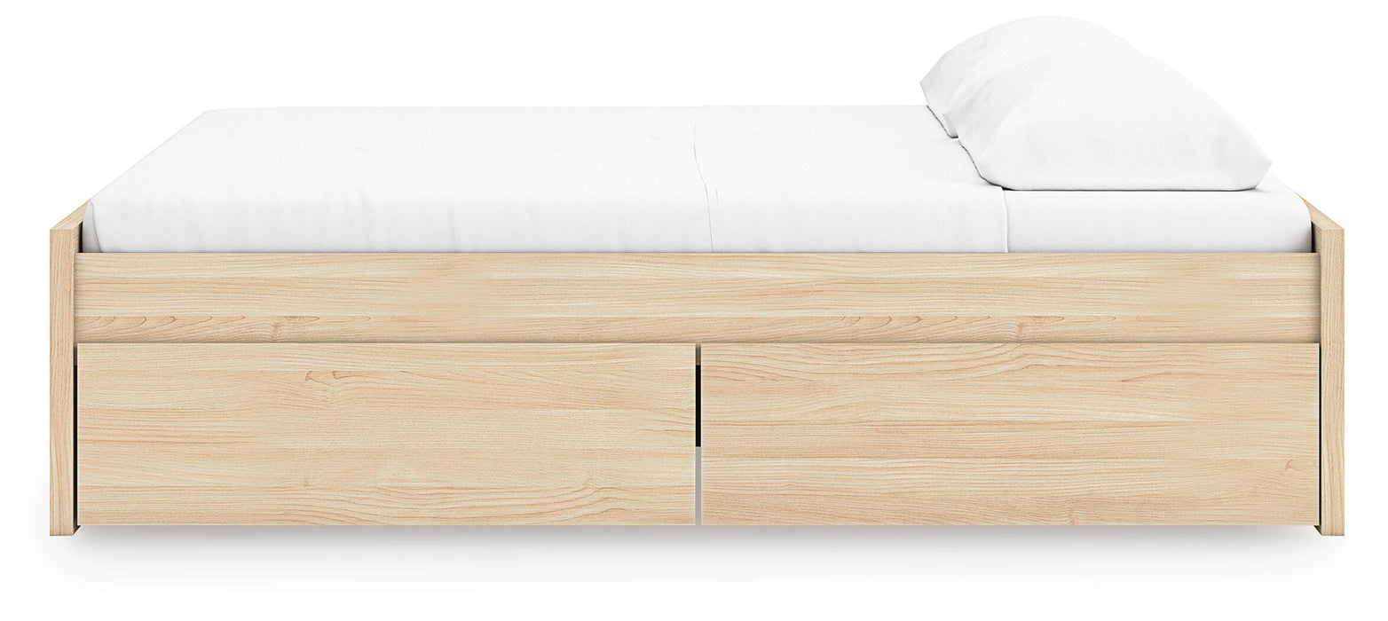 Signature Design Natural King Platform Bed with 2 Side Storage