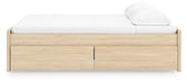 Signature Design Natural King Platform Bed with 2 Side Storage
