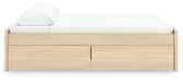 Signature Design Natural King Platform Bed with 2 Side Storage