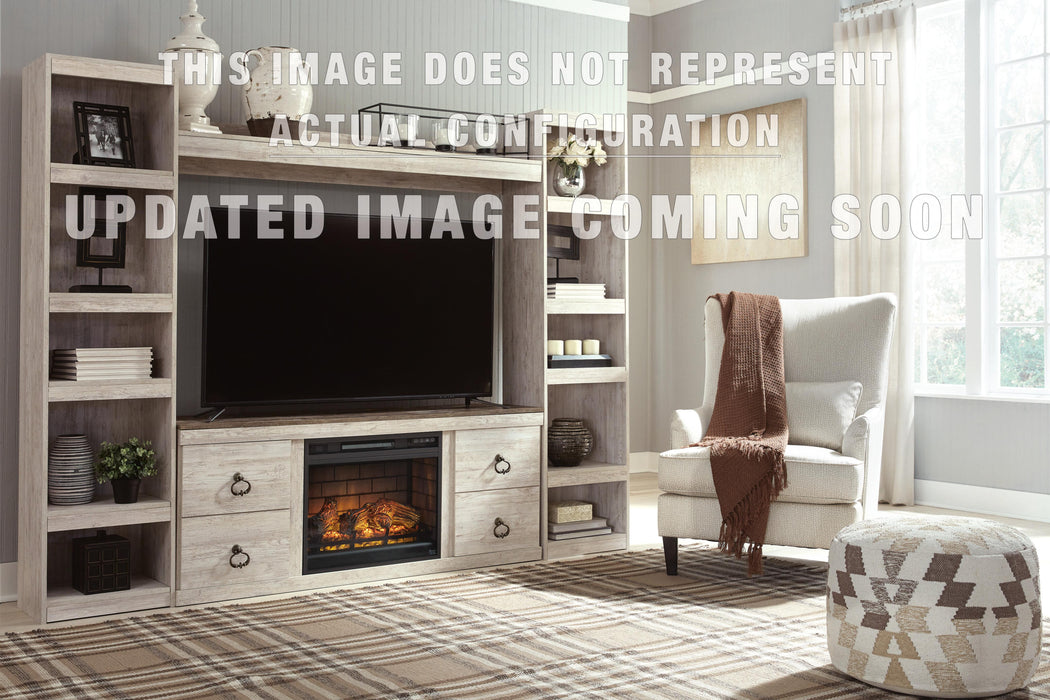 Signature Design Whitewash 3-Piece Entertainment Center