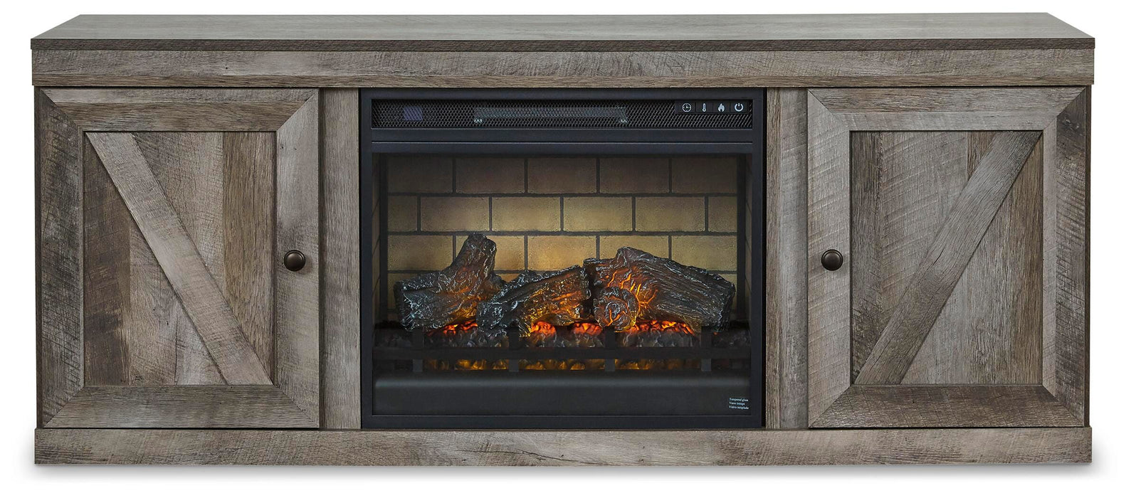 Signature Design Gray TV Stand with Electric Fireplace