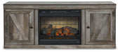 Signature Design Gray TV Stand with Electric Fireplace