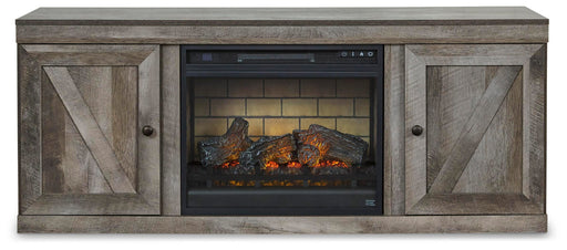 Signature Design Gray TV Stand with Electric Fireplace