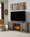 Signature Design Gray TV Stand with Electric Fireplace