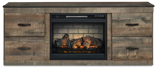 Signature Design Brown TV Stand with Electric Fireplace