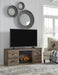 Signature Design Brown TV Stand with Electric Fireplace