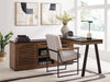 Signature Design Warm Brown/Black Credenza with Desk Return