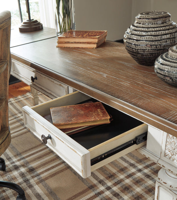 Signature Design White/Brown Home Office Lift Top Desk