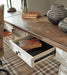 Signature Design White/Brown Home Office Lift Top Desk