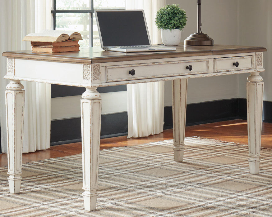 Signature Design White/Brown Home Office Lift Top Desk