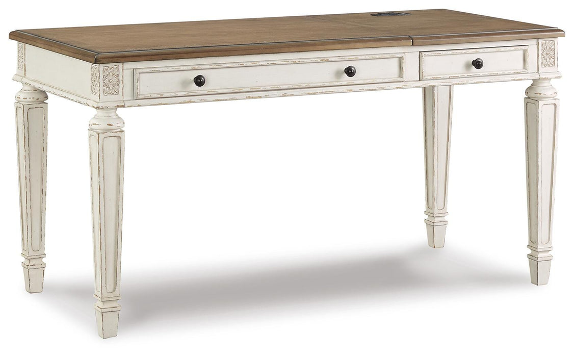 Signature Design White/Brown Home Office Lift Top Desk