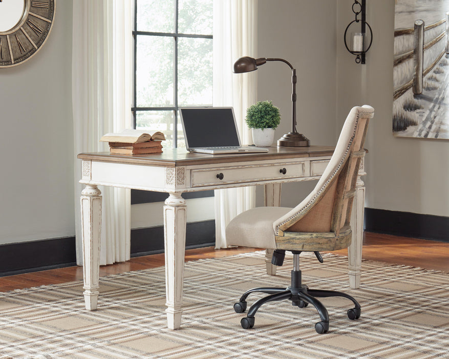 Signature Design White/Brown Home Office Lift Top Desk