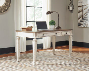 Signature Design White/Brown Home Office Lift Top Desk